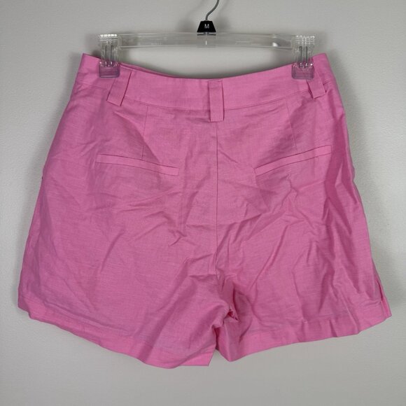 Petal & Pup Laurent Pink Linen Blend Tailored High Waist Shorts Size M Flaw - Picture 6 of 9